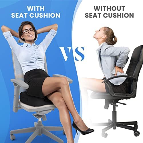 Standard black memory foam office chair cushion — photo 5