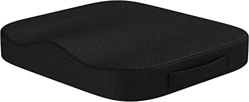 Black leather memory foam seat pad