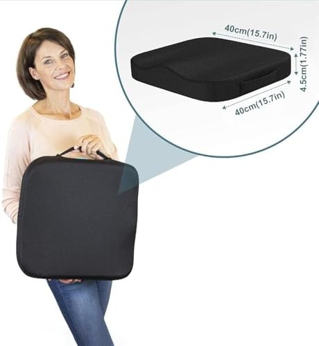 Black leather memory foam seat pad — photo 4