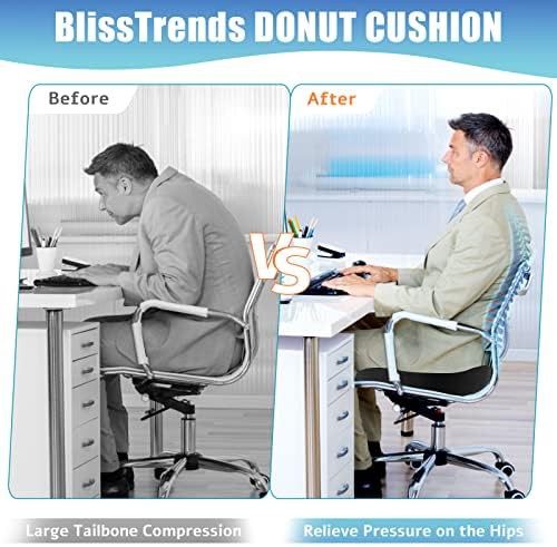 Black donut pillow memory foam cushion — photo 5