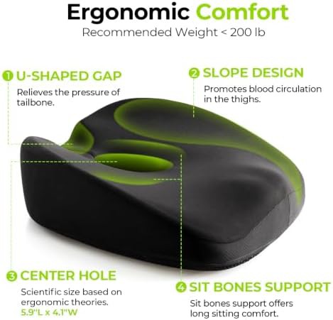 Orthopedic donut pillow with tailbone cutout — photo 3