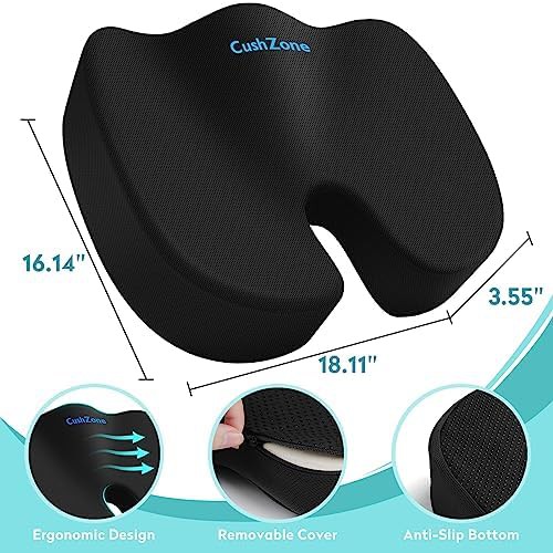 Black office gel cooling memory foam cushion — photo 3