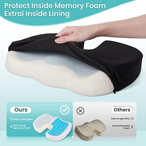 Black office gel cooling memory foam cushion — photo 4