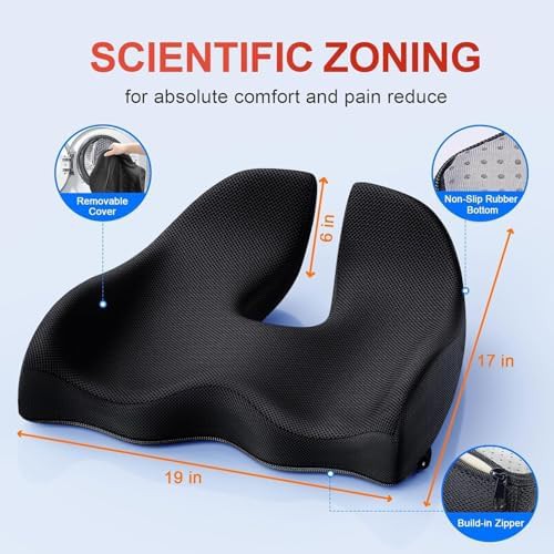 Large ergonomic memory foam seat cushion — photo 4
