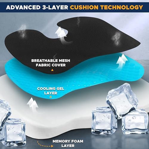 Gel infused memory foam office cushion — photo 4