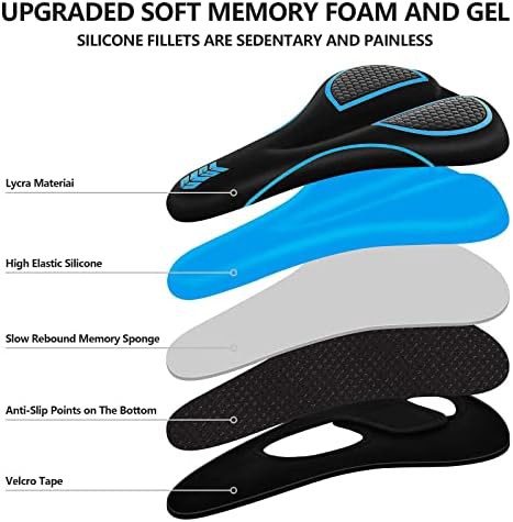 Blue gel bike seat cover with velcro — photo 3