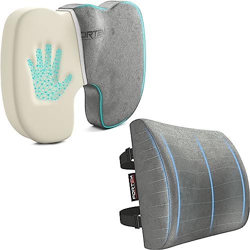 Gray velour seat and lumbar support