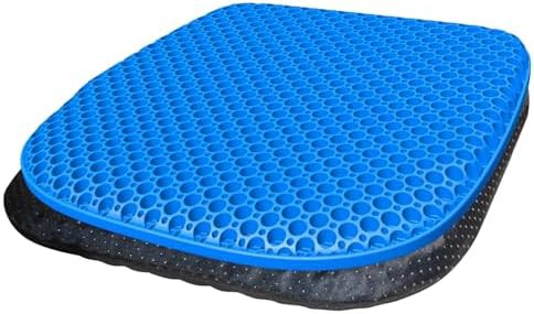 Large blue gel seat cushion with mesh cover