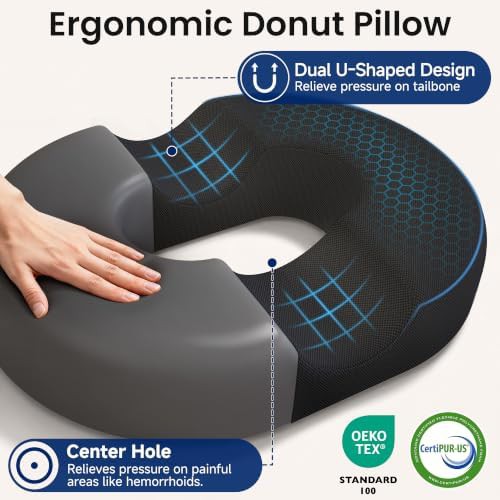 Black donut pillow for tailbone relief — photo 3