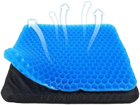 Double thick blue gel seat cushion