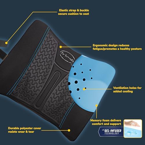 Gel infused lumbar seat cushion black — photo 2