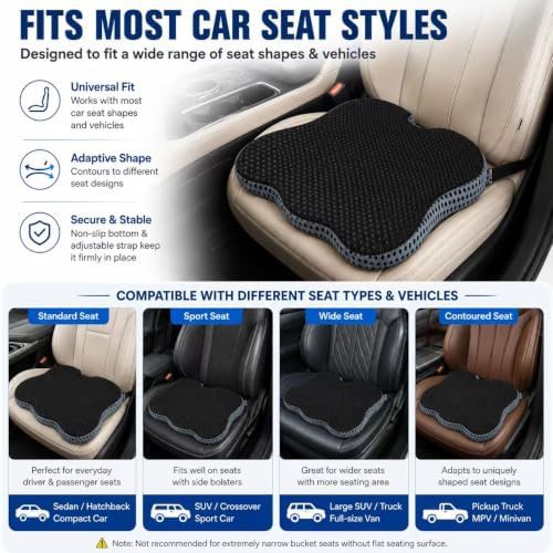 Black memory foam driver booster cushion — photo 5
