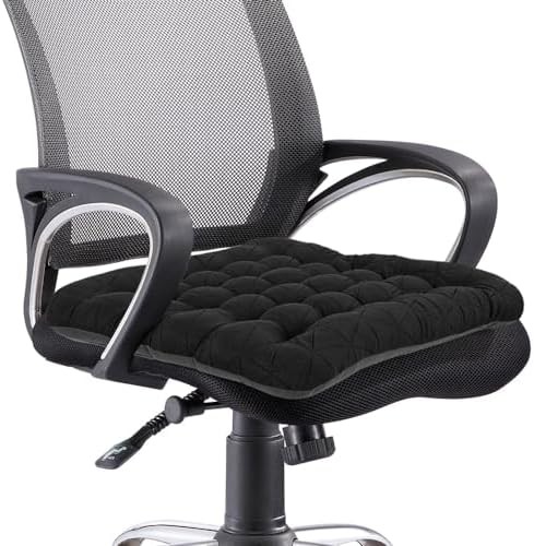 Black jacquard anti skid office cushion