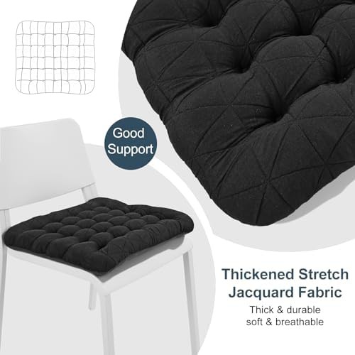 Black jacquard anti skid office cushion — photo 4
