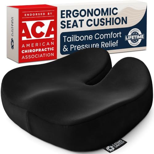 Black suede memory foam seat cushion