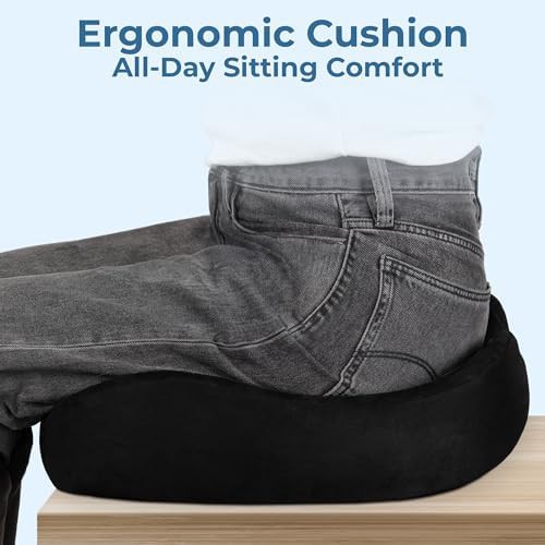 Black suede memory foam seat cushion — photo 4