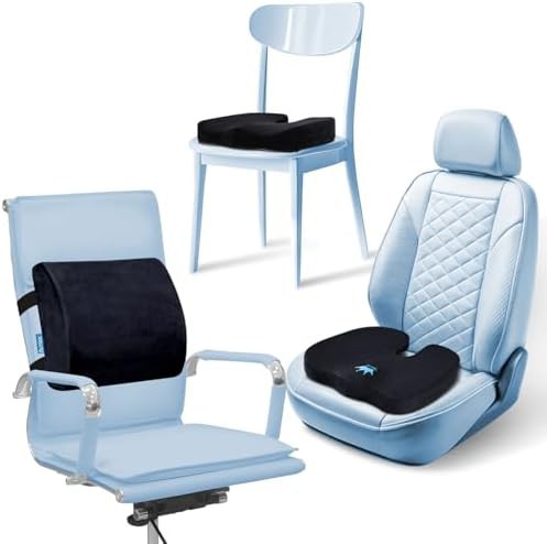Office chair seat cushion for tailbone relief