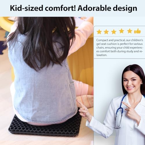 Mini black gel desk chair pad — photo 2