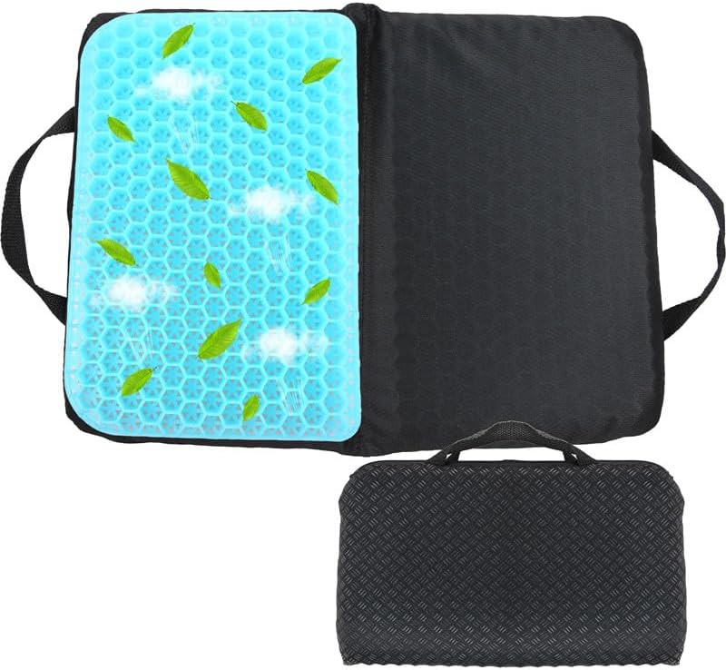 Foldable gel travel and stadium cushion
