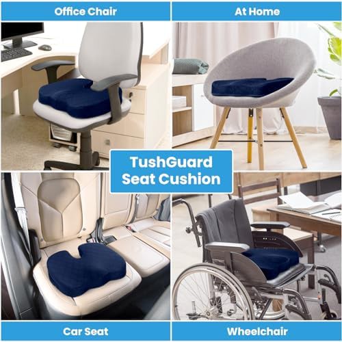 Large blue tailbone support memory foam cushion — photo 5