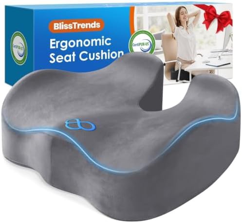 Light grey memory foam seat cushion