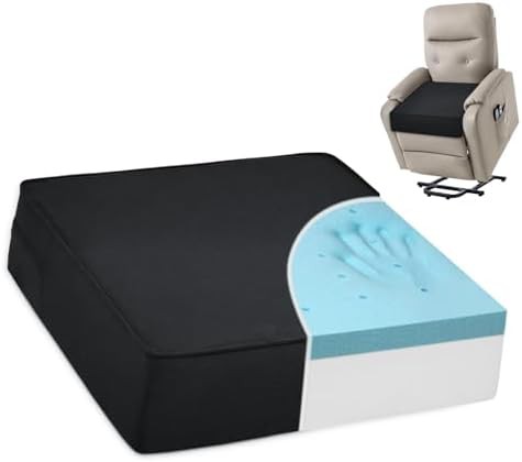 Black gel memory foam recliner pad