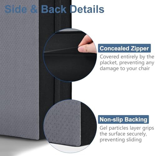 Black gel memory foam recliner pad — photo 5