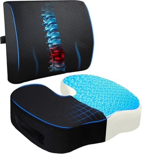 Gel seat cushion and lumbar support
