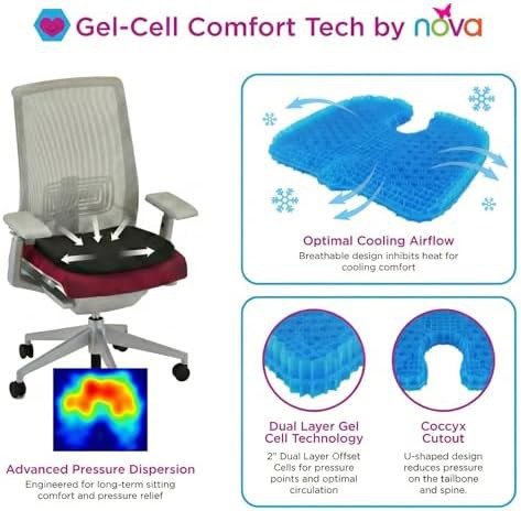 Gel cell seat cushion with coccyx cutout — photo 4