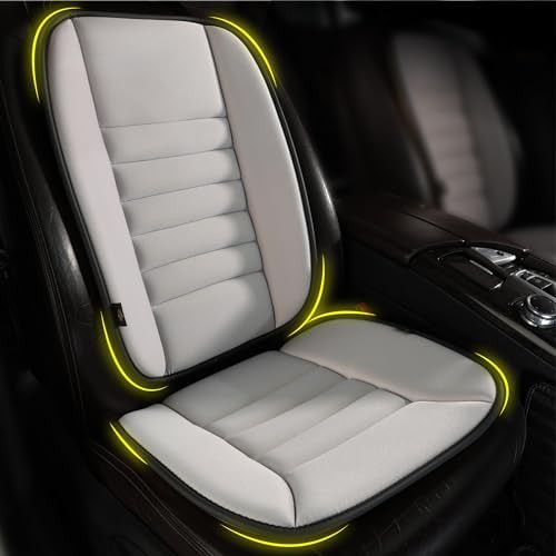 Gray car seat cushion with back support