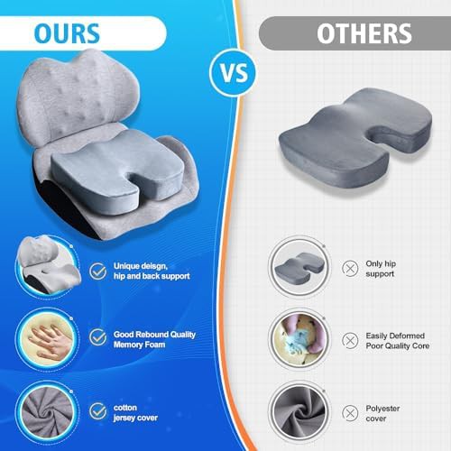 Oversized memory foam coccyx seat pad — photo 5