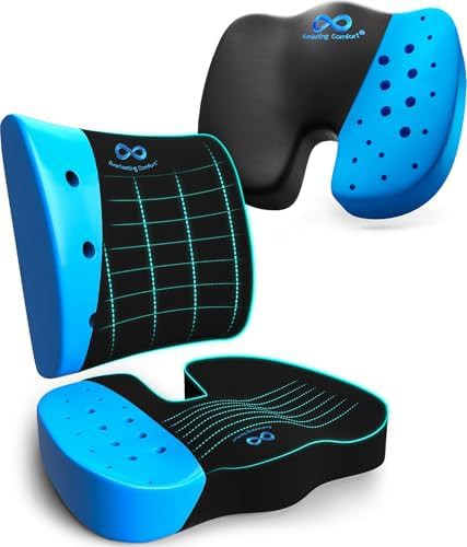 Ergonomic gel seat and lumbar pillow set