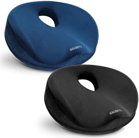 Black memory foam donut seat pillow
