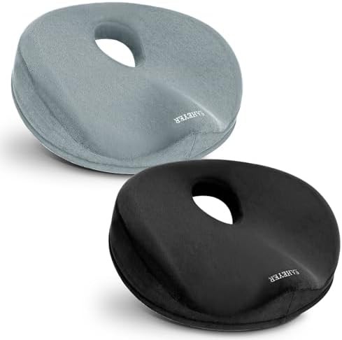 Black and grey donut sciatica cushion