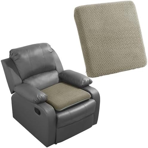 Coffee tufted furry recliner seat cushion