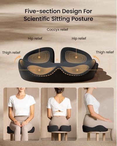 Extra thick black office chair cushion — photo 4