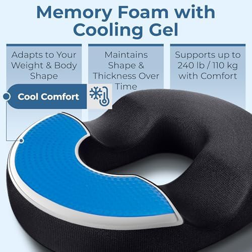 Large donut pillow with cooling gel — photo 5