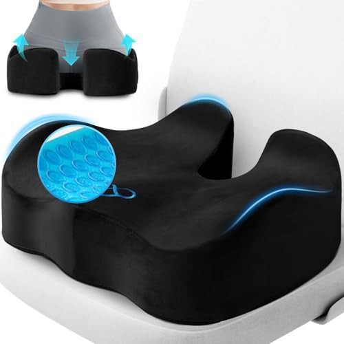 Extra thick black office chair seat cushion