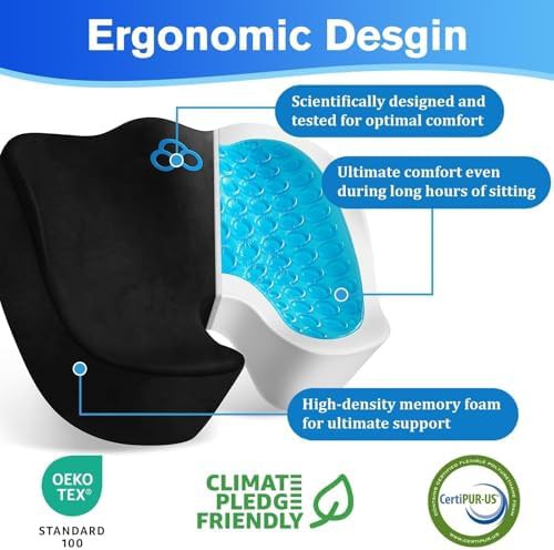 Extra thick black office chair seat cushion — photo 2