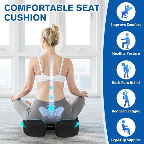 Extra thick black office chair seat cushion — photo 3