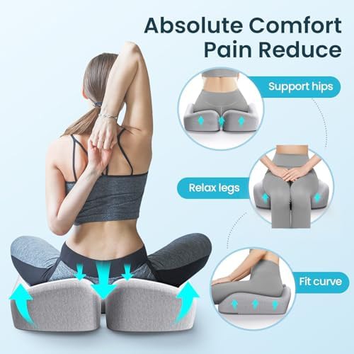 Grey memory foam tailbone relief cushion — photo 3