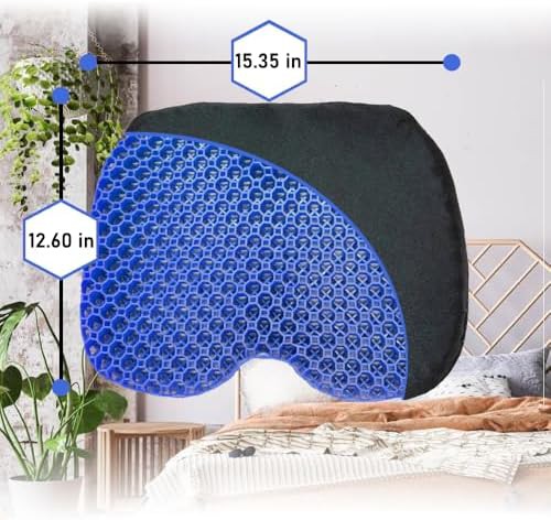 Contoured honeycomb blue gel seat cushion — photo 3