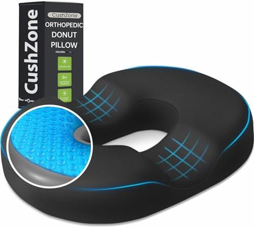 Black donut pillow with cooling gel