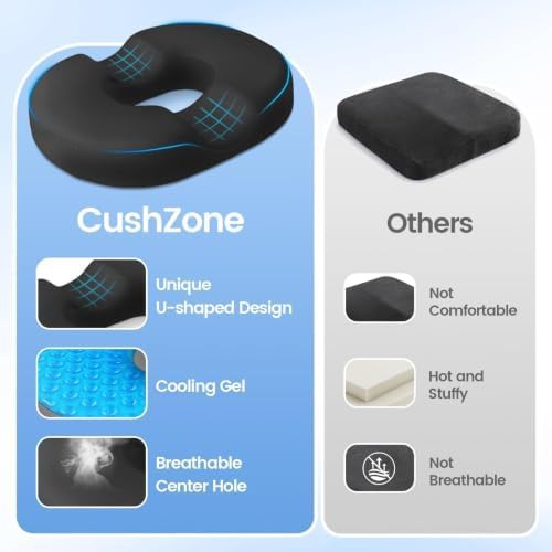 Black donut pillow with cooling gel — photo 5