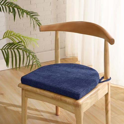 Navy blue memory foam chair pads four pack — photo 3