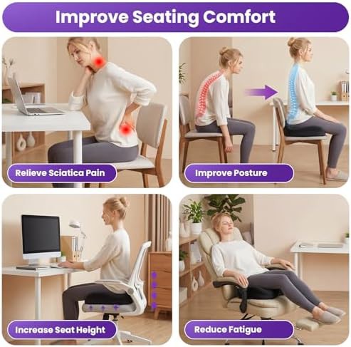 Extra large black office seat cushion — photo 3