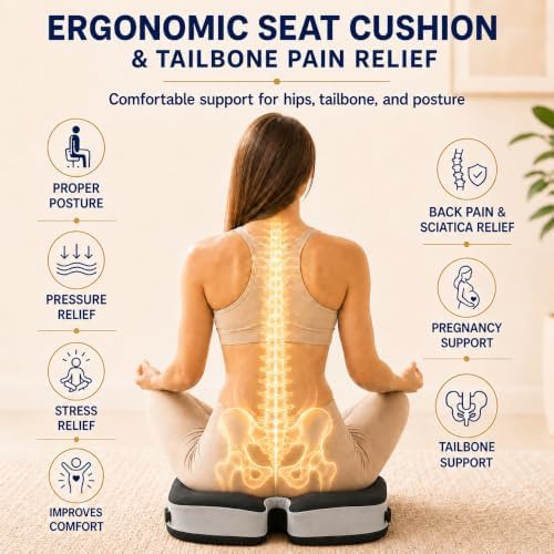 Ergonomic memory foam office chair cushion — photo 4
