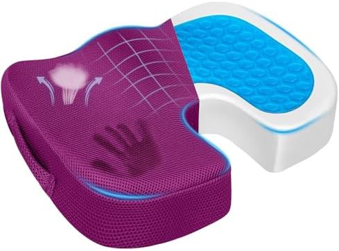 Purple gel memory foam travel cushion