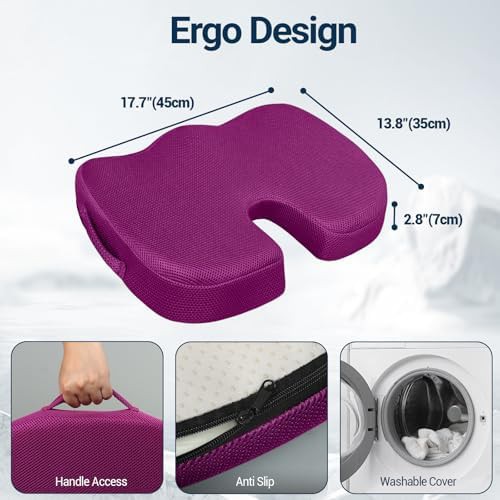 Purple gel memory foam travel cushion — photo 4