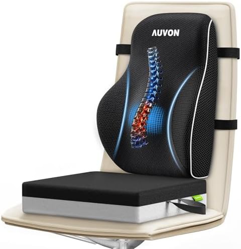 Memory foam seat cushion and lumbar support